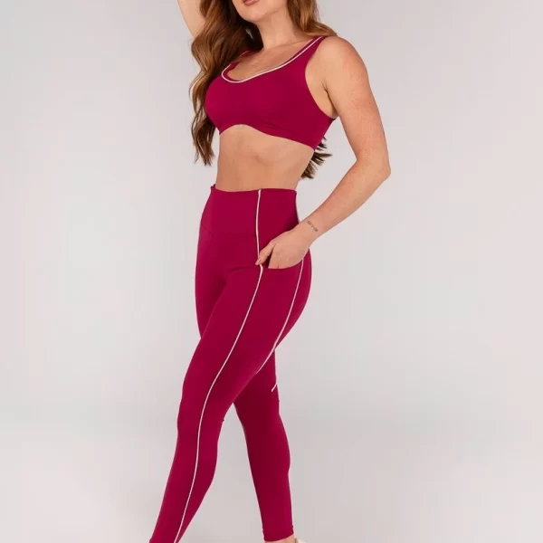 CALÇA LEGGING COM BOLSO E VIVO (AÇAÍ / OFF-WHITE)